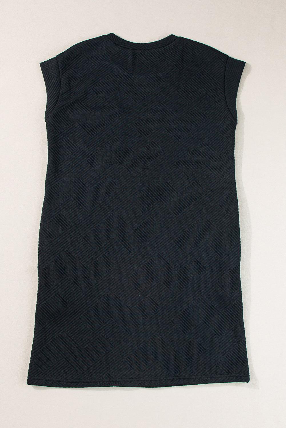 Sachet Pink Plain Textured Pocketed Mini Dress - The Fair Lady Shop