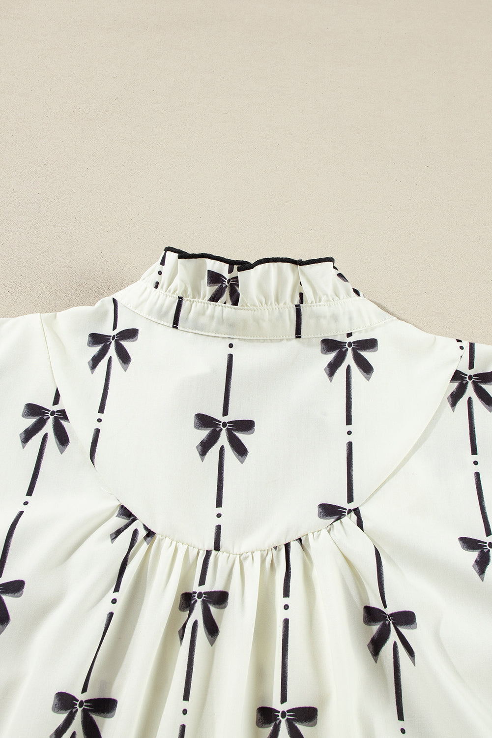 Apricot Striped Bow Print Puff Sleeve Ruffle Plus Size Mini Dress - The Fair Lady Shop