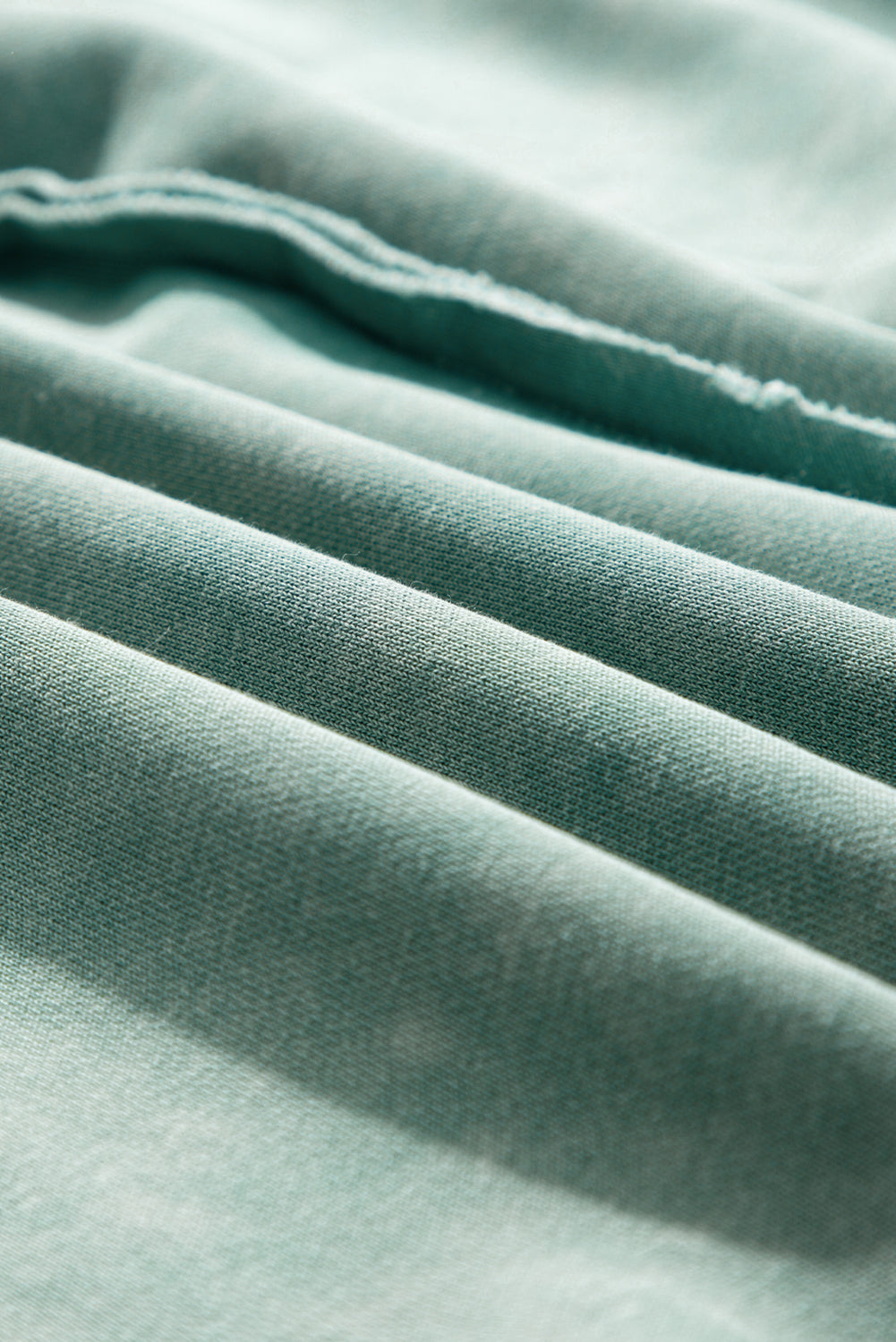 Mineral Blue Waffle Patchwork Raglan Sleeve Exposed Seam Sweatshirt - The Fair Lady Shop