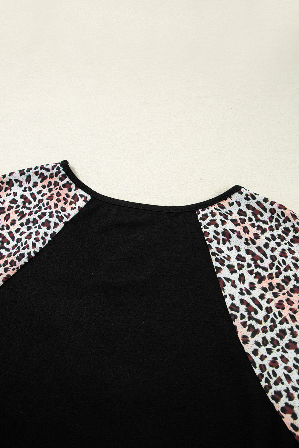 Black Leopard Ruffle Patchwork Sleeve Plus Size Summer Top - The Fair Lady Shop