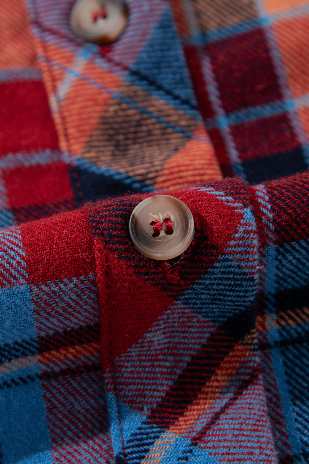 Red Plaid Print Drop Sleeve Loose Shirt - The Fair Lady Shop