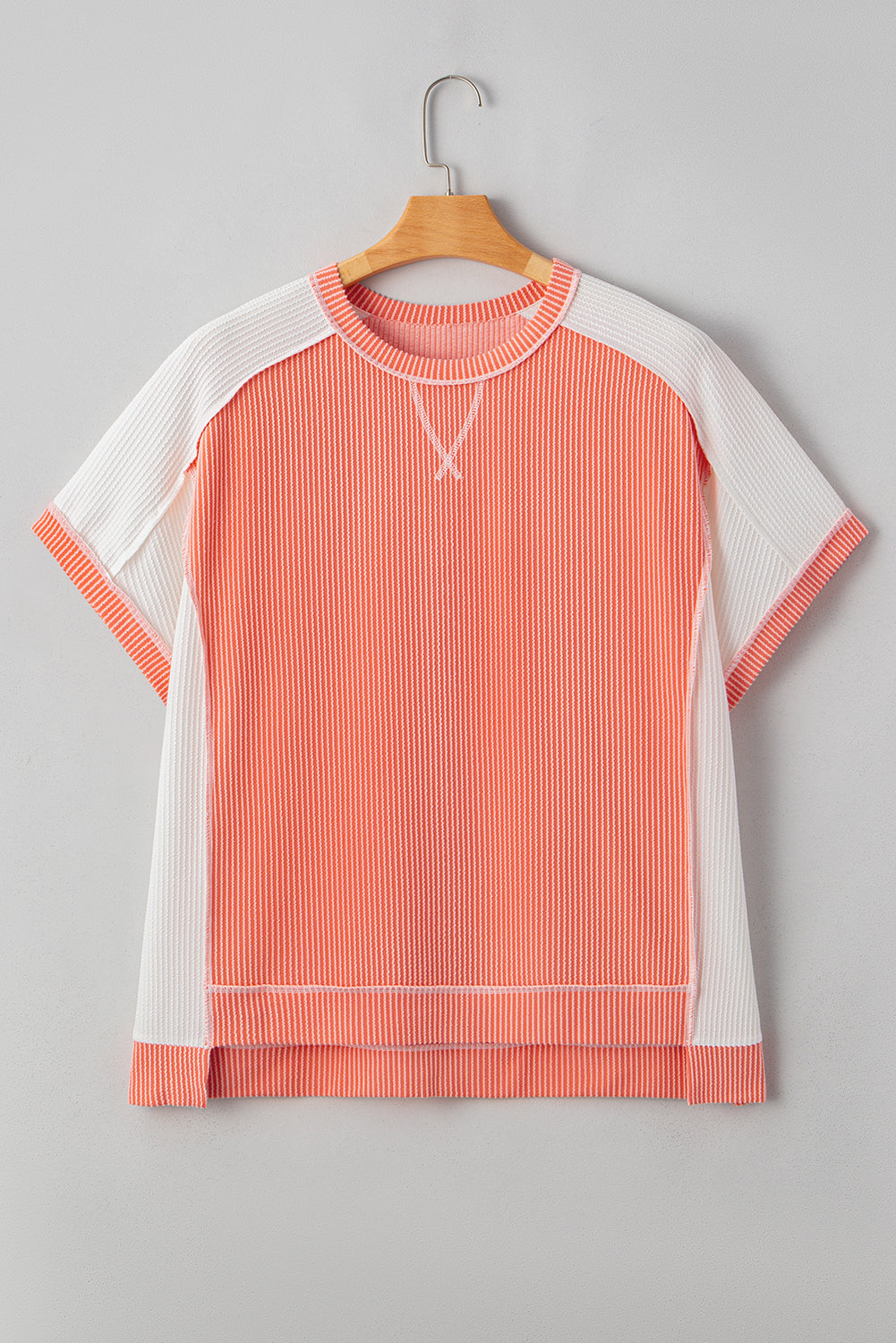 Carrot Twist Rib Colorblock Plus Size Top - The Fair Lady Shop
