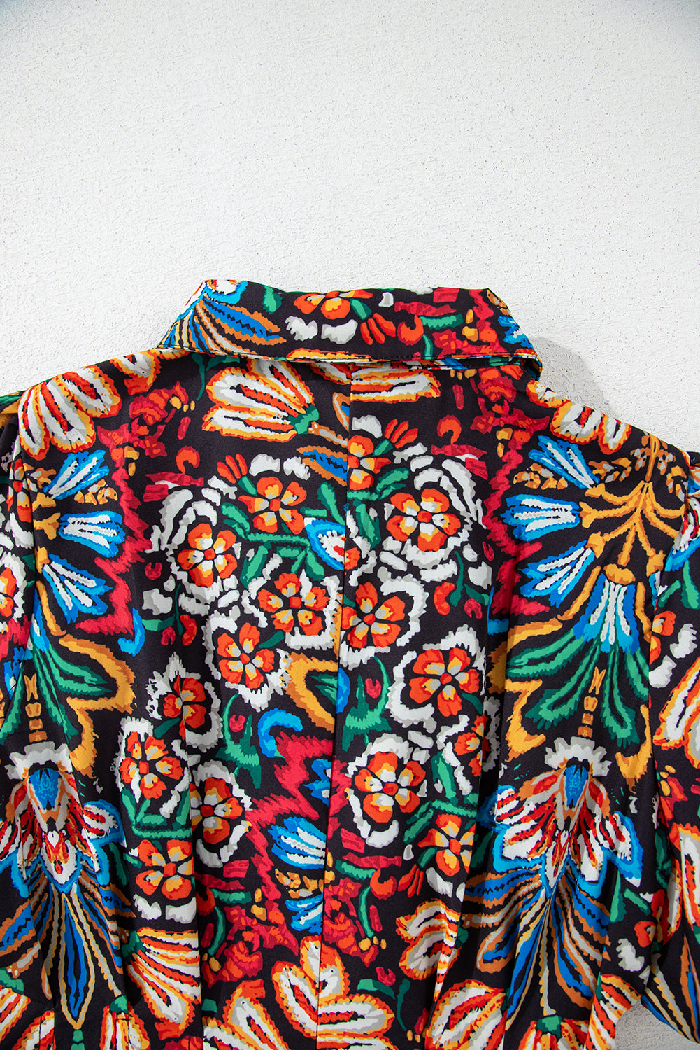 Multicolour Bohemian Floral Bubble Sleeve Dress - The Fair Lady Shop