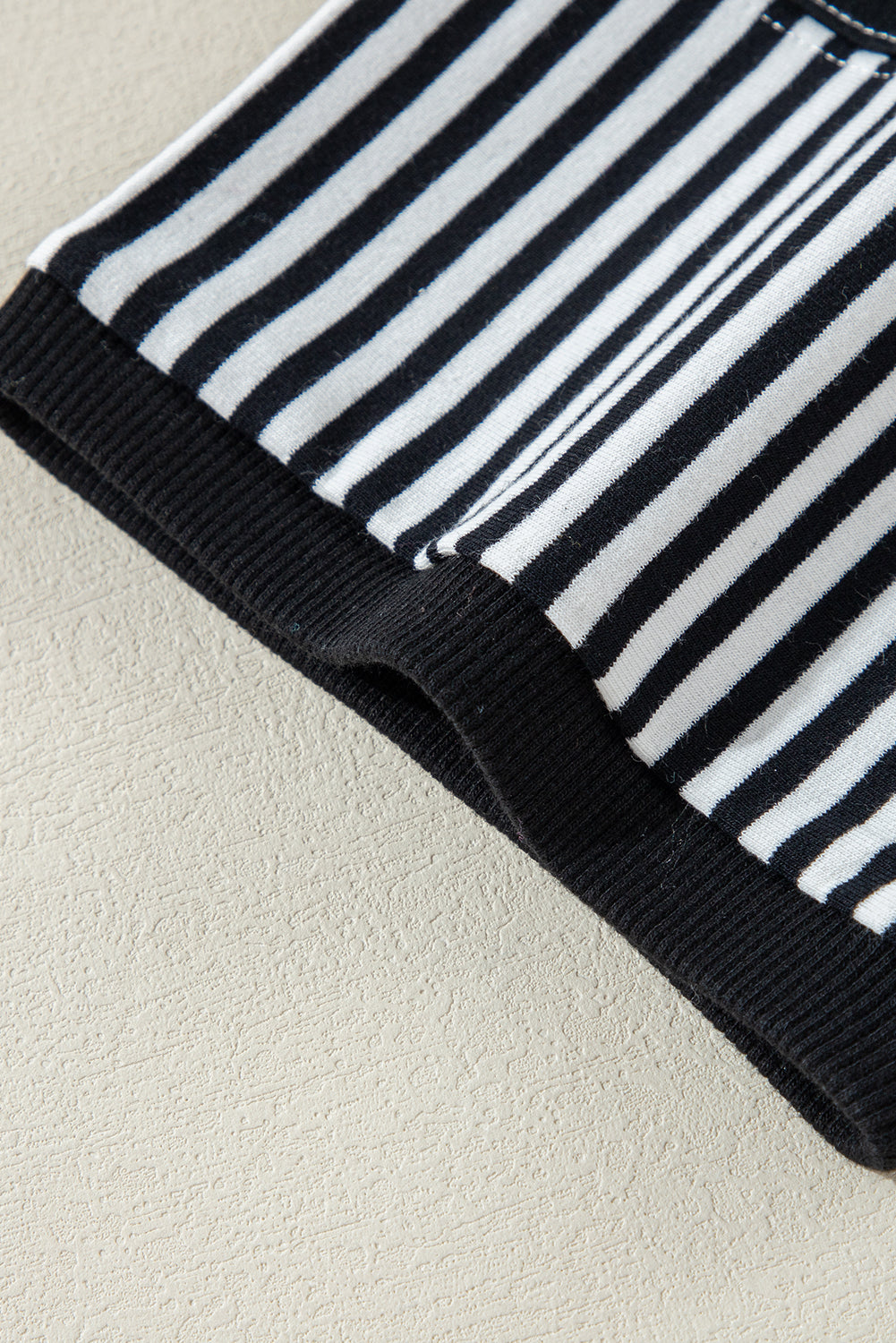 Black & White Striped Patchwork Oversized Tee - The Fair Lady Shop