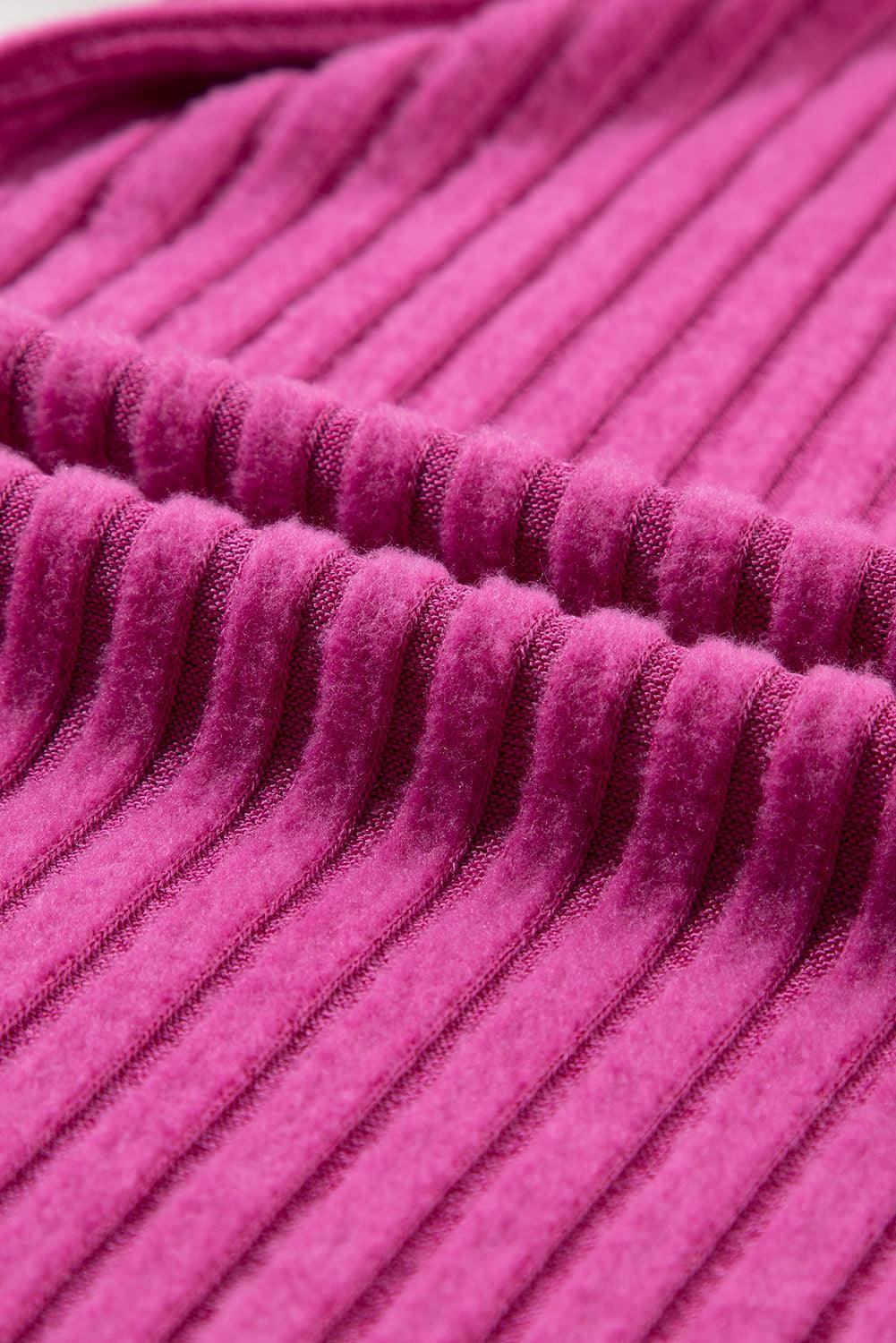 Grass Green Solid Color Ribbed Short Sleeve Wide Leg Jumpsuit - The Fair Lady Shop