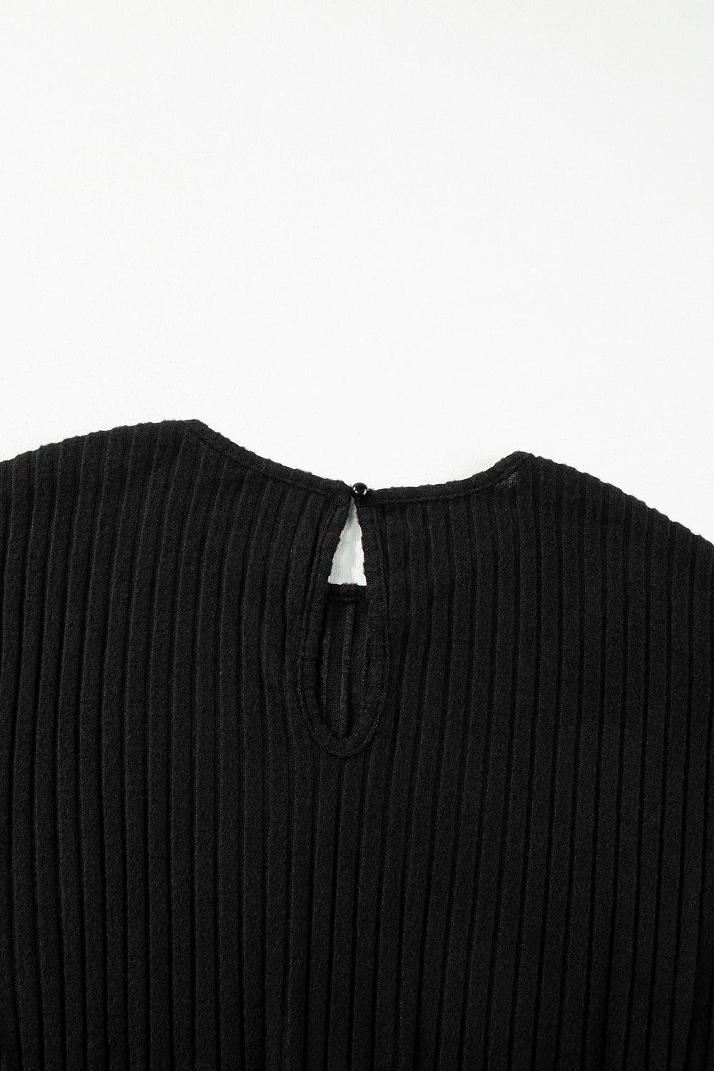 Grass Green Solid Color Ribbed Short Sleeve Wide Leg Jumpsuit - The Fair Lady Shop