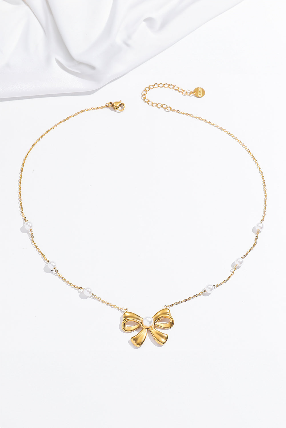 Gold Pearl Bowknot Elegant Necklace - The Fair Lady Shop