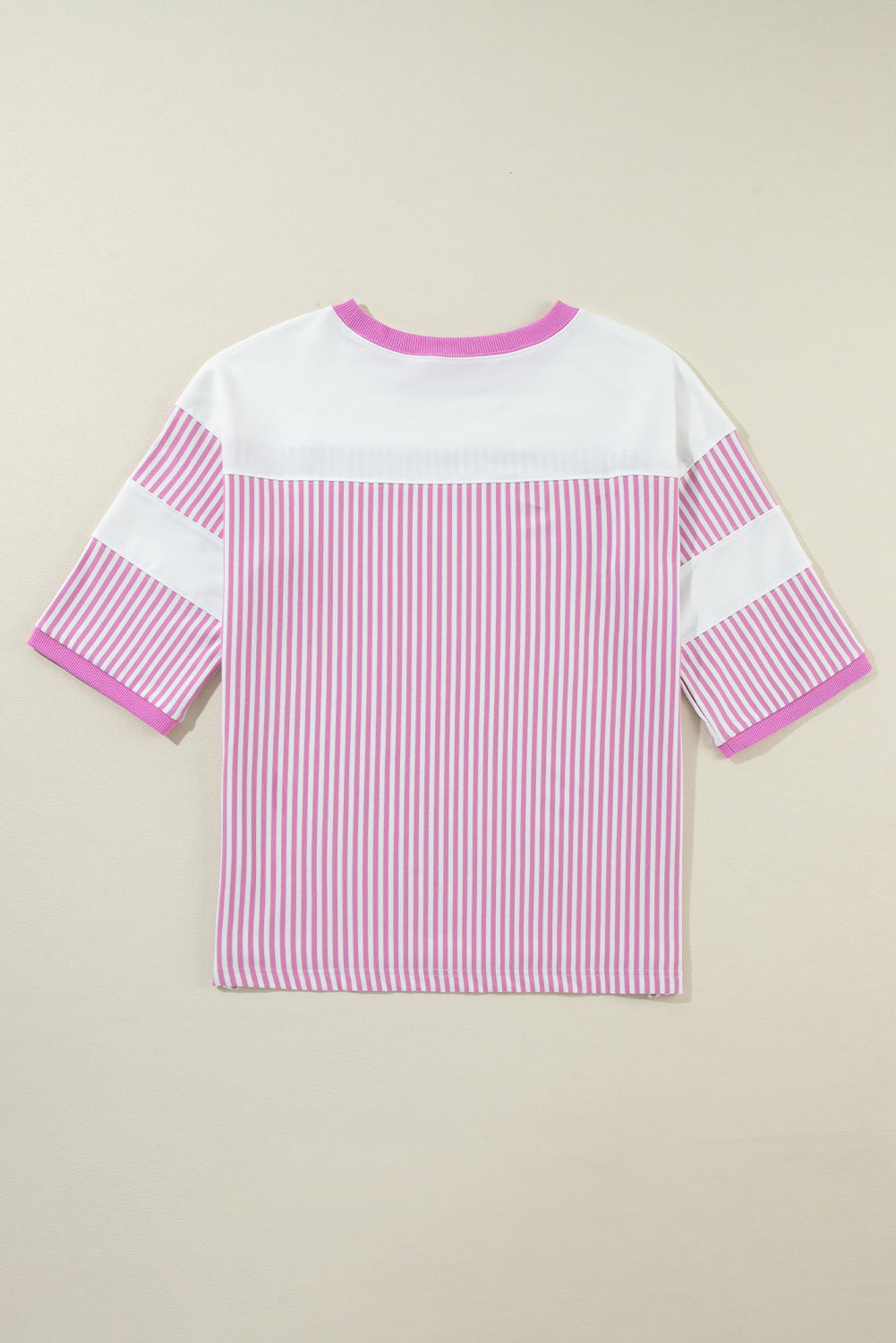 Phalaenopsis Striped Patchwork Oversized Tee - The Fair Lady Shop