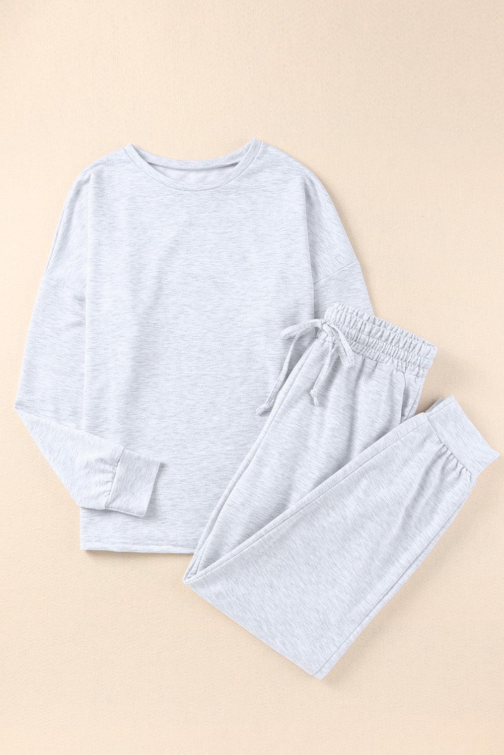 Khaki Long Sleeve Pullover & Jogger Pants Loungewear Set - The Fair Lady Shop