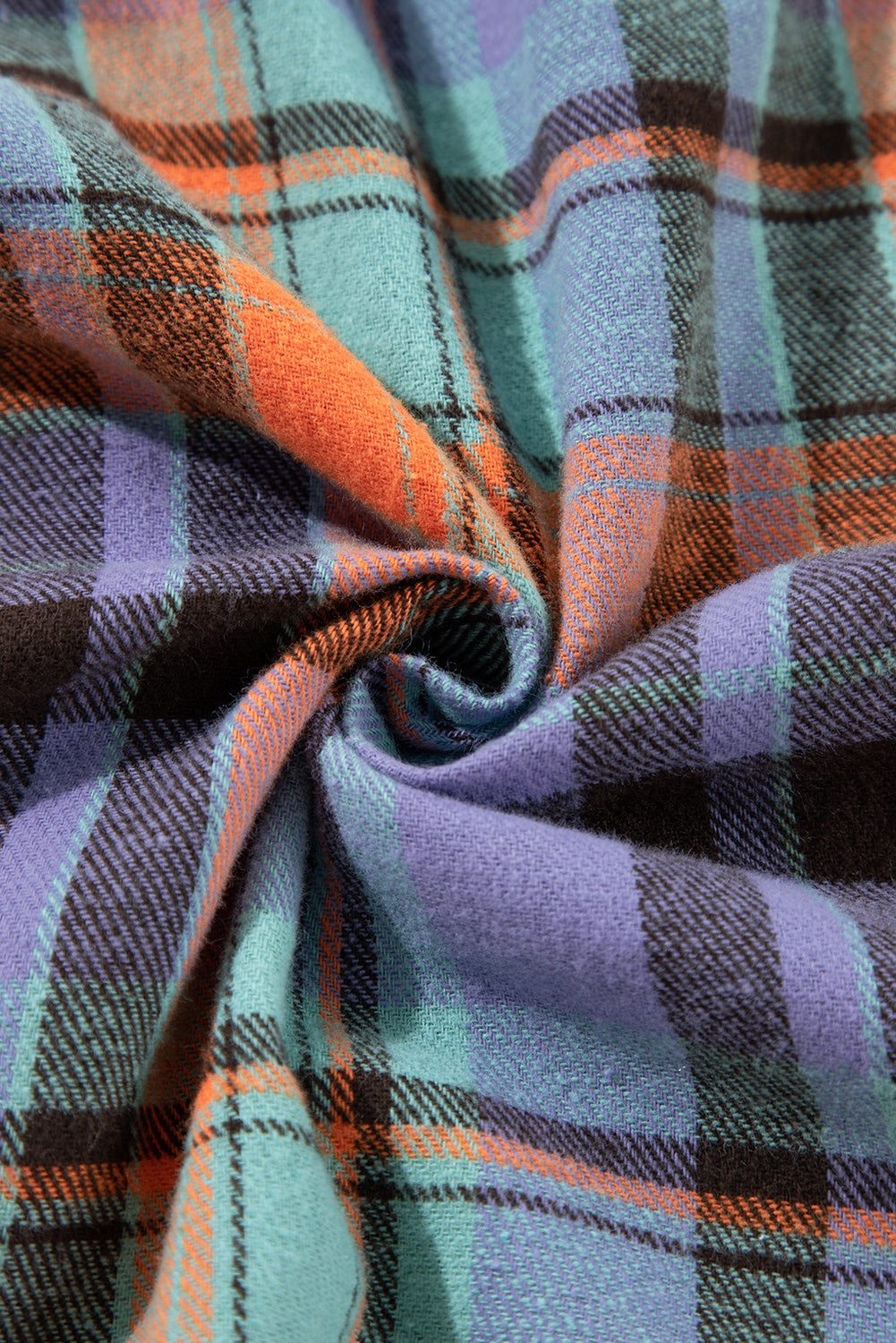 Orange Plaid Print Pocket Loose Shirt - The Fair Lady Shop