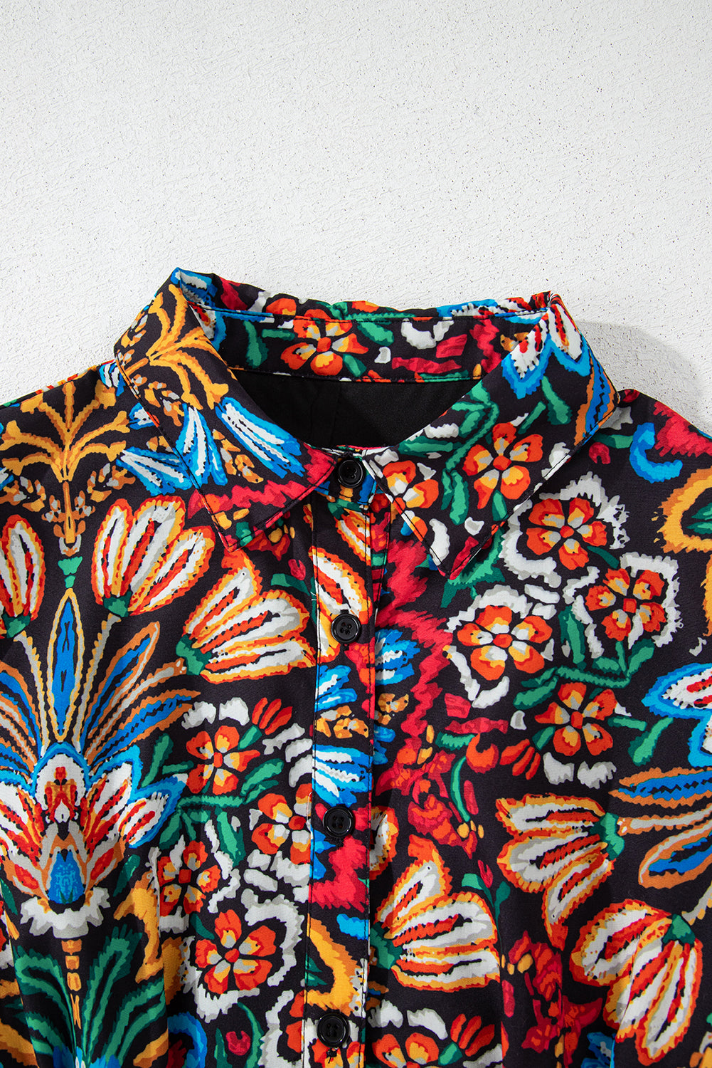 Multicolour Bohemian Floral Bubble Sleeve Dress - The Fair Lady Shop