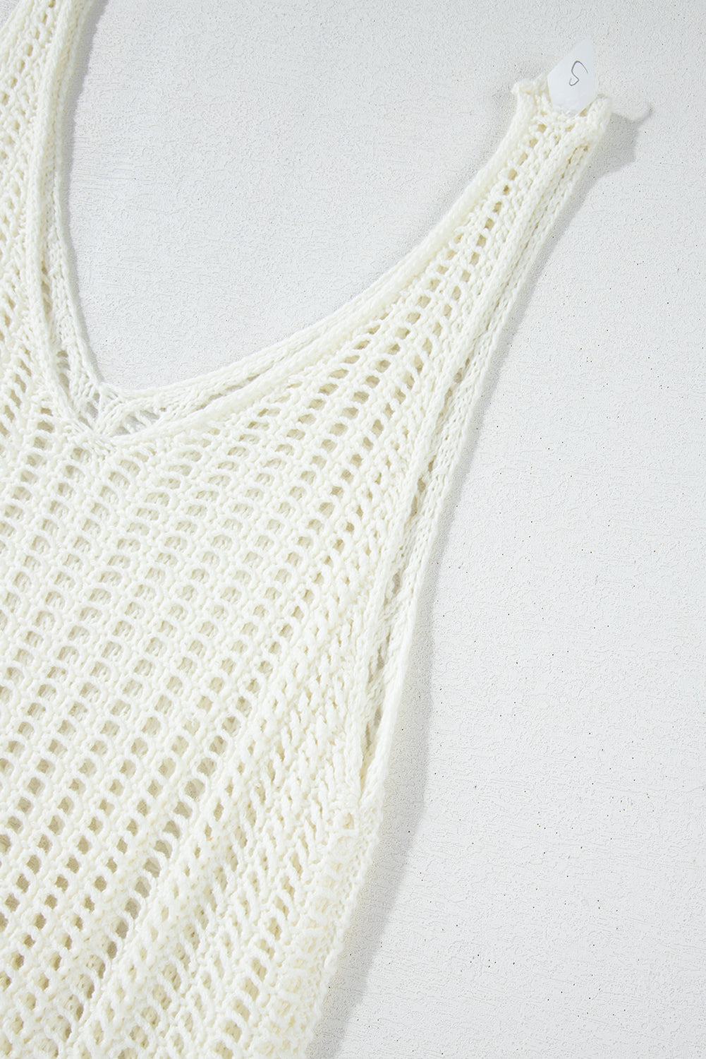 White Crochet Fishnet Fringe Hem Beach Cover Up - The Fair Lady Shop