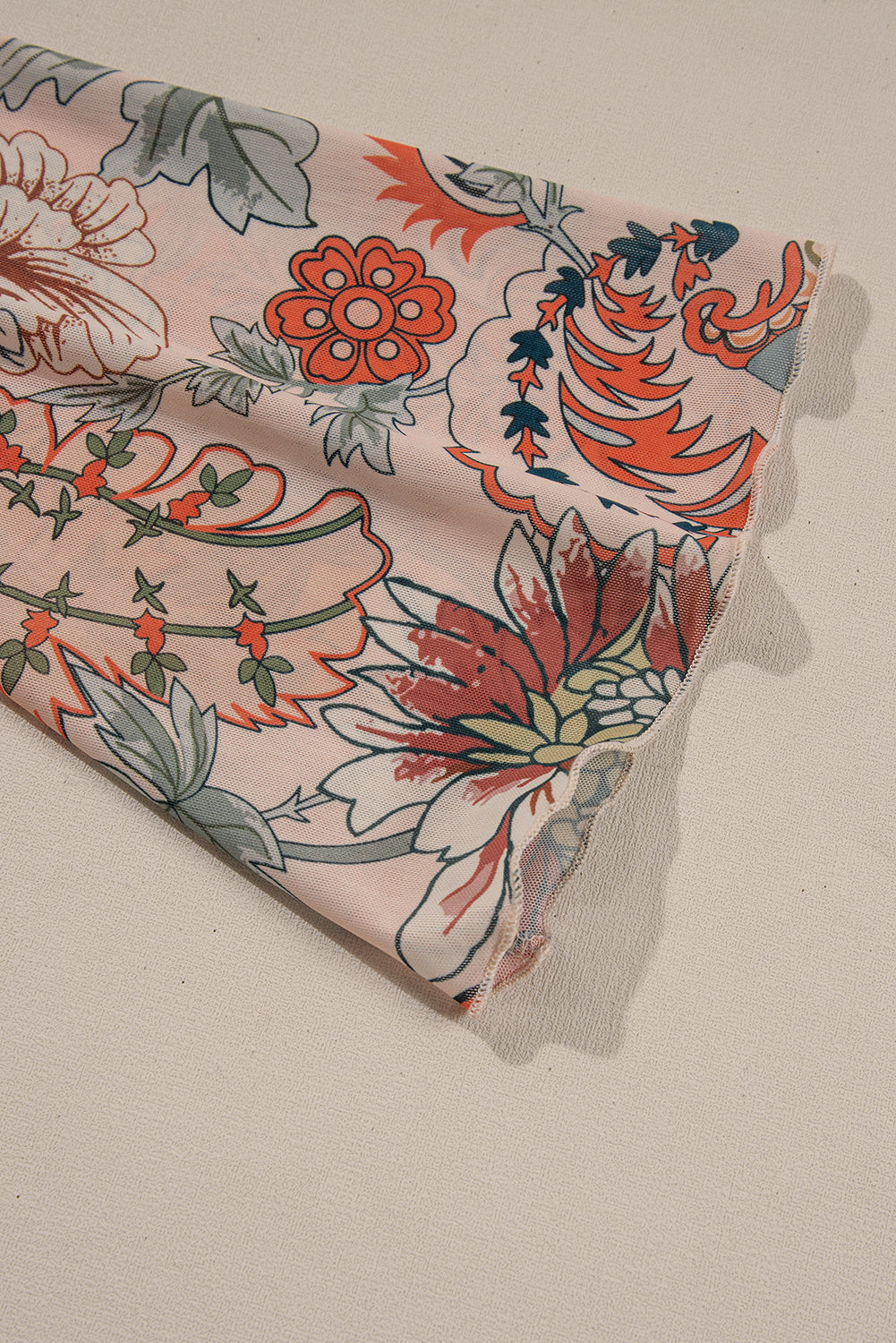 Orange Floral Bell Sleeve Pleated Blouse - The Fair Lady Shop