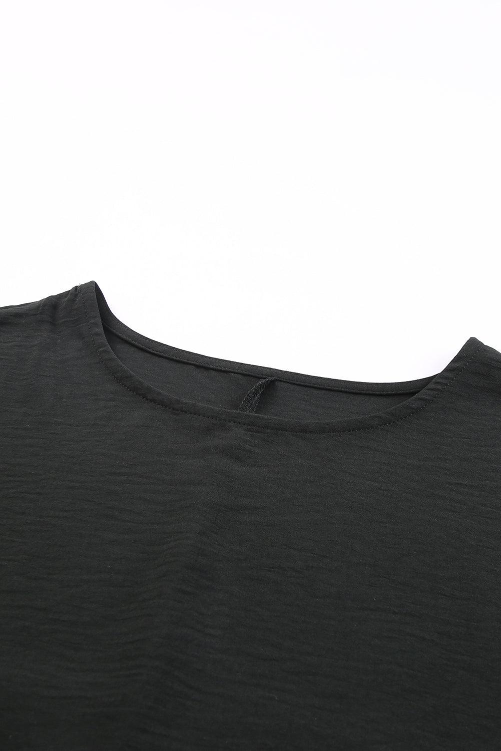 White Plain & Casual Shirred Cuffs Half Sleeve Top - The Fair Lady Shop