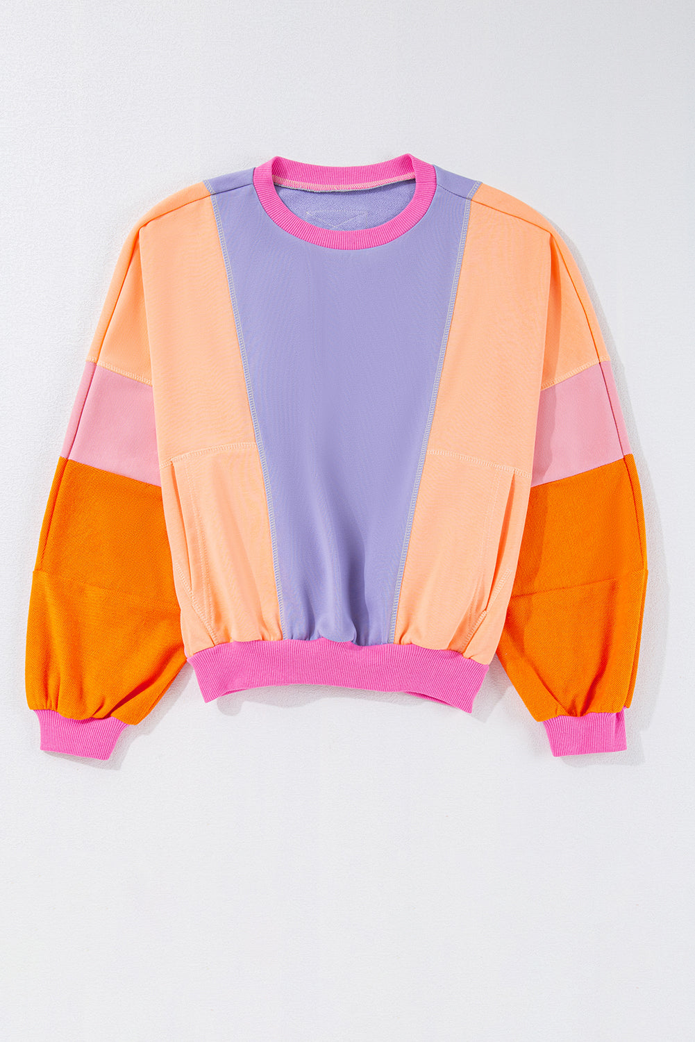 Orchid Petal Colorblock Patchwork Drop Shoulder Top - The Fair Lady Shop