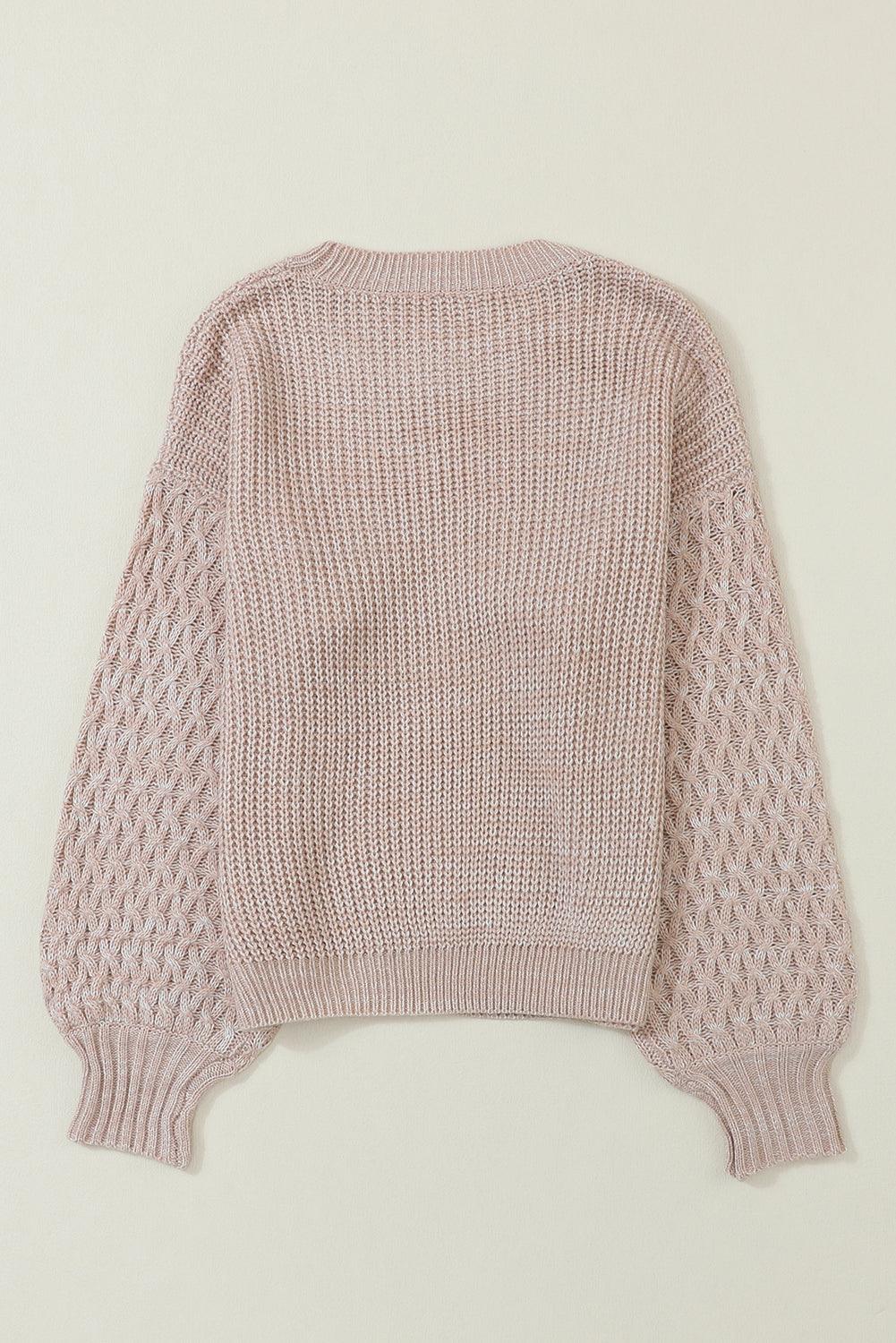 Verdant Chunky Knit Sleeve Drop Shoulder Sweater - The Fair Lady Shop