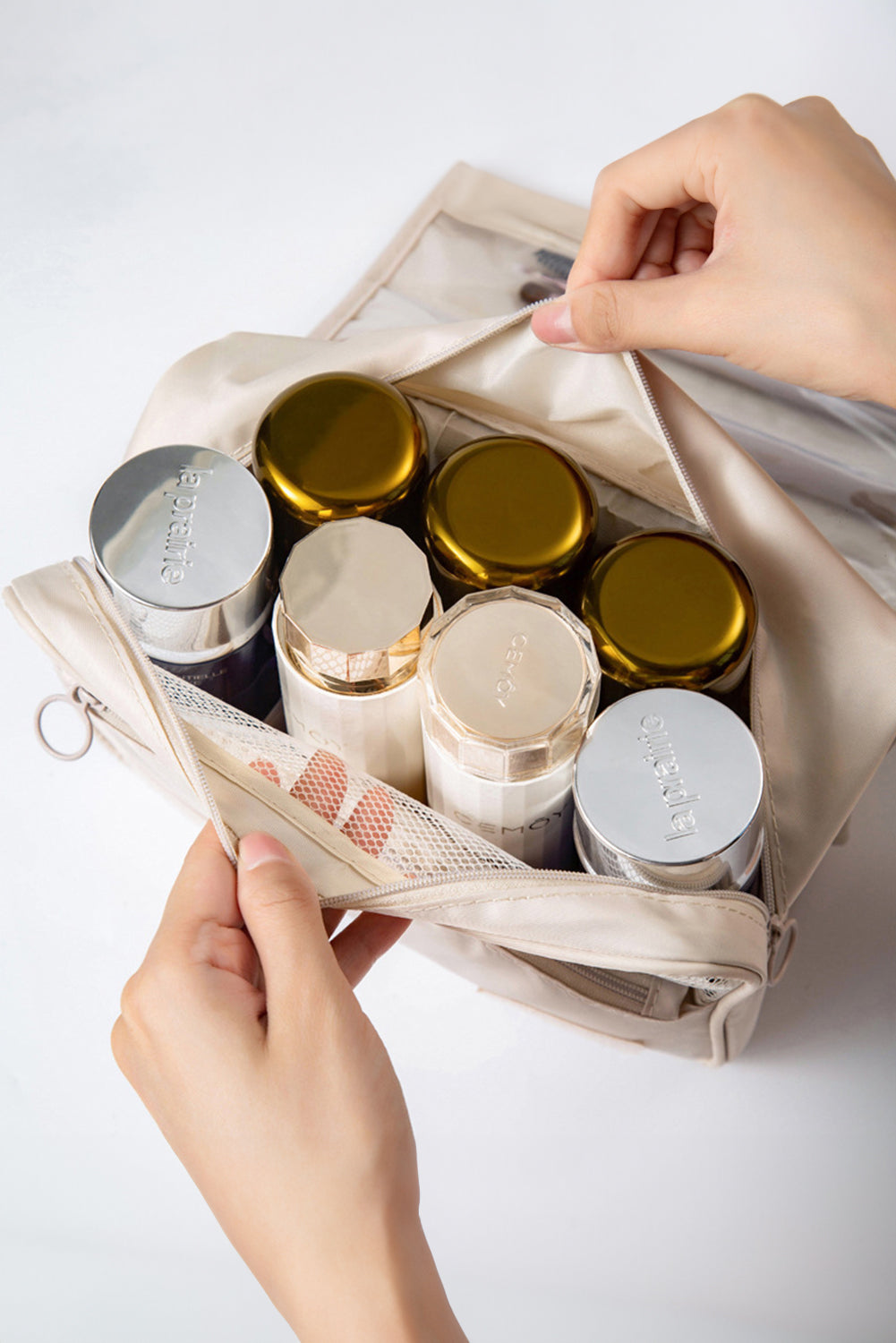 Apricot Multi-functional Make Up Organizer Travel Toiletry Bag - The Fair Lady Shop