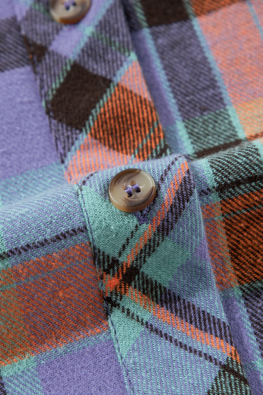 Orange Plaid Print Pocket Loose Shirt - The Fair Lady Shop