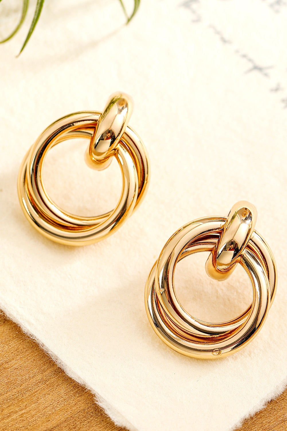 Gold Circles Plated Alloy Stud Earrings - The Fair Lady Shop