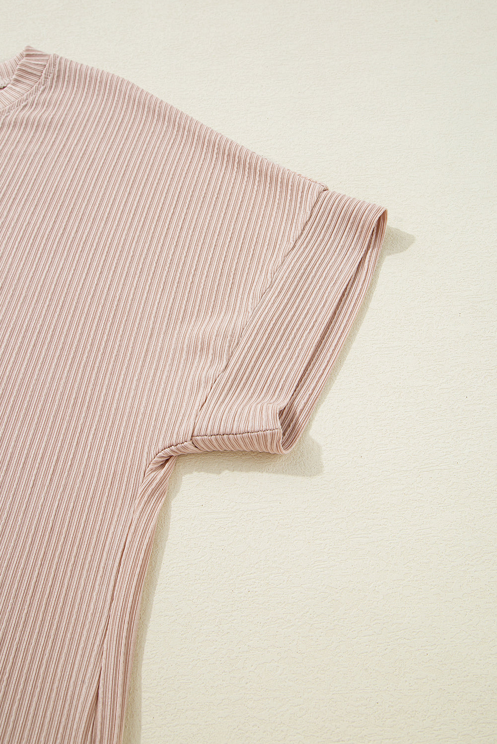 Jet Stream Textured Side Slits Short Sleeve Top - The Fair Lady Shop