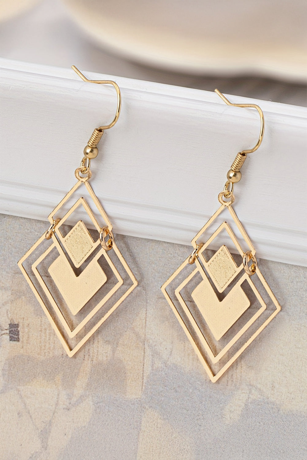 Gold Vintage Geometric Alloy Dangle Earrings - The Fair Lady Shop