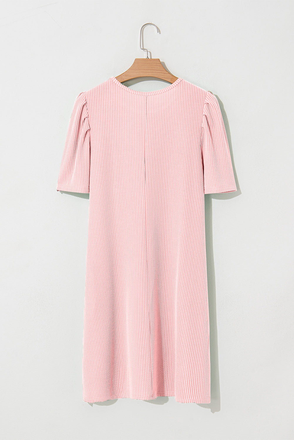Blossom Corded Crew Neck Puff Sleeve Mini Dress - The Fair Lady Shop