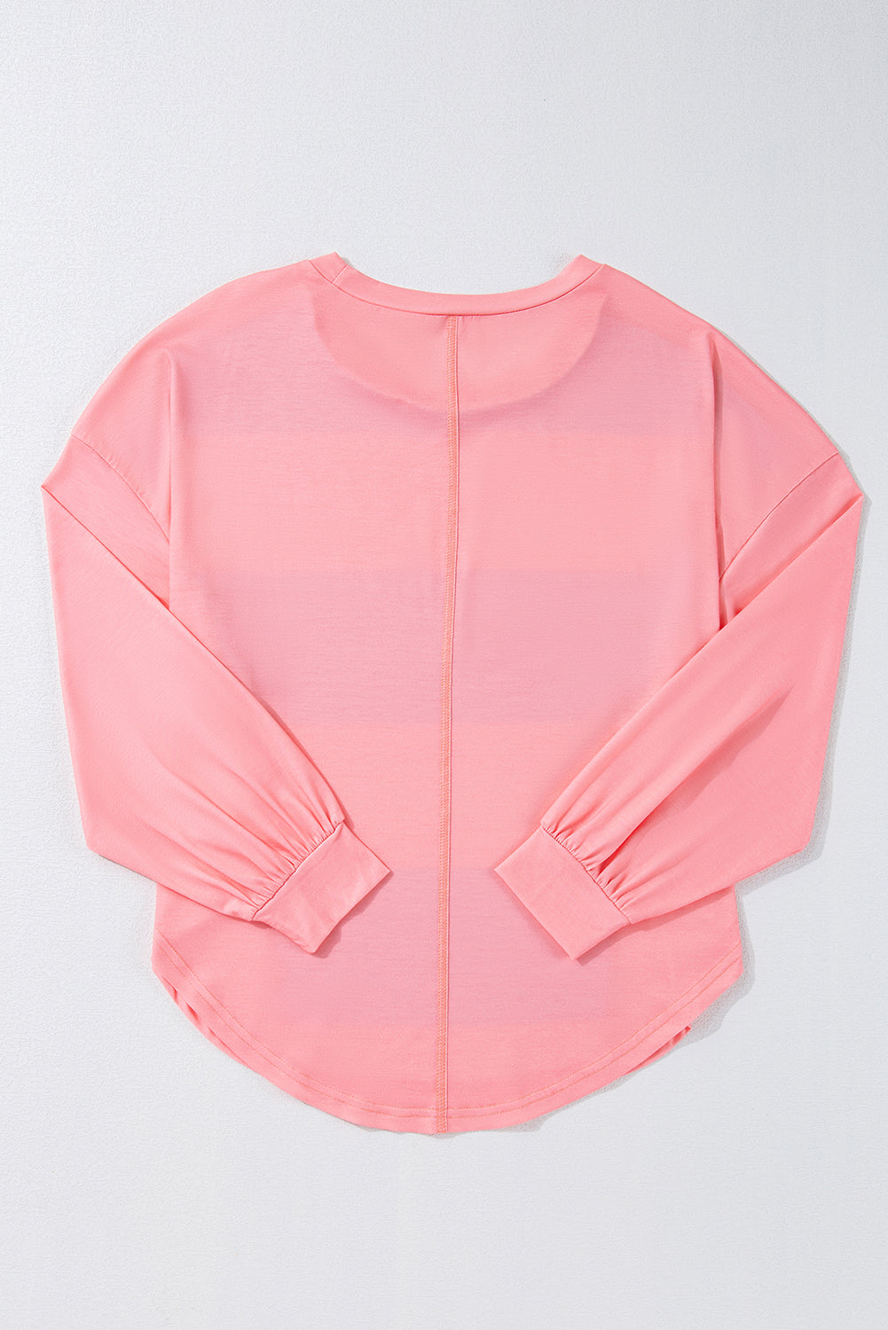 Light Blue Colorblock Drop Sleeve Round Neck Top - The Fair Lady Shop