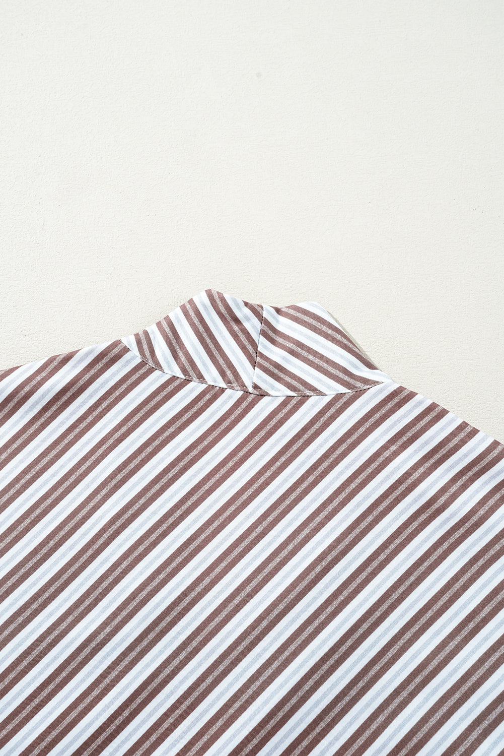 Chestnut Stripe V-Neck Cap Sleeve Blouse - The Fair Lady Shop