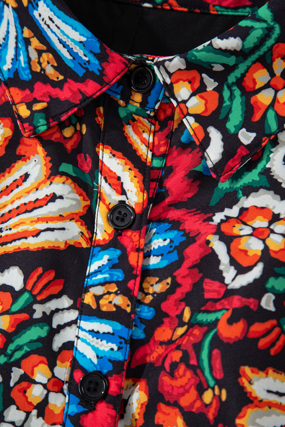 Multicolour Bohemian Floral Bubble Sleeve Dress - The Fair Lady Shop