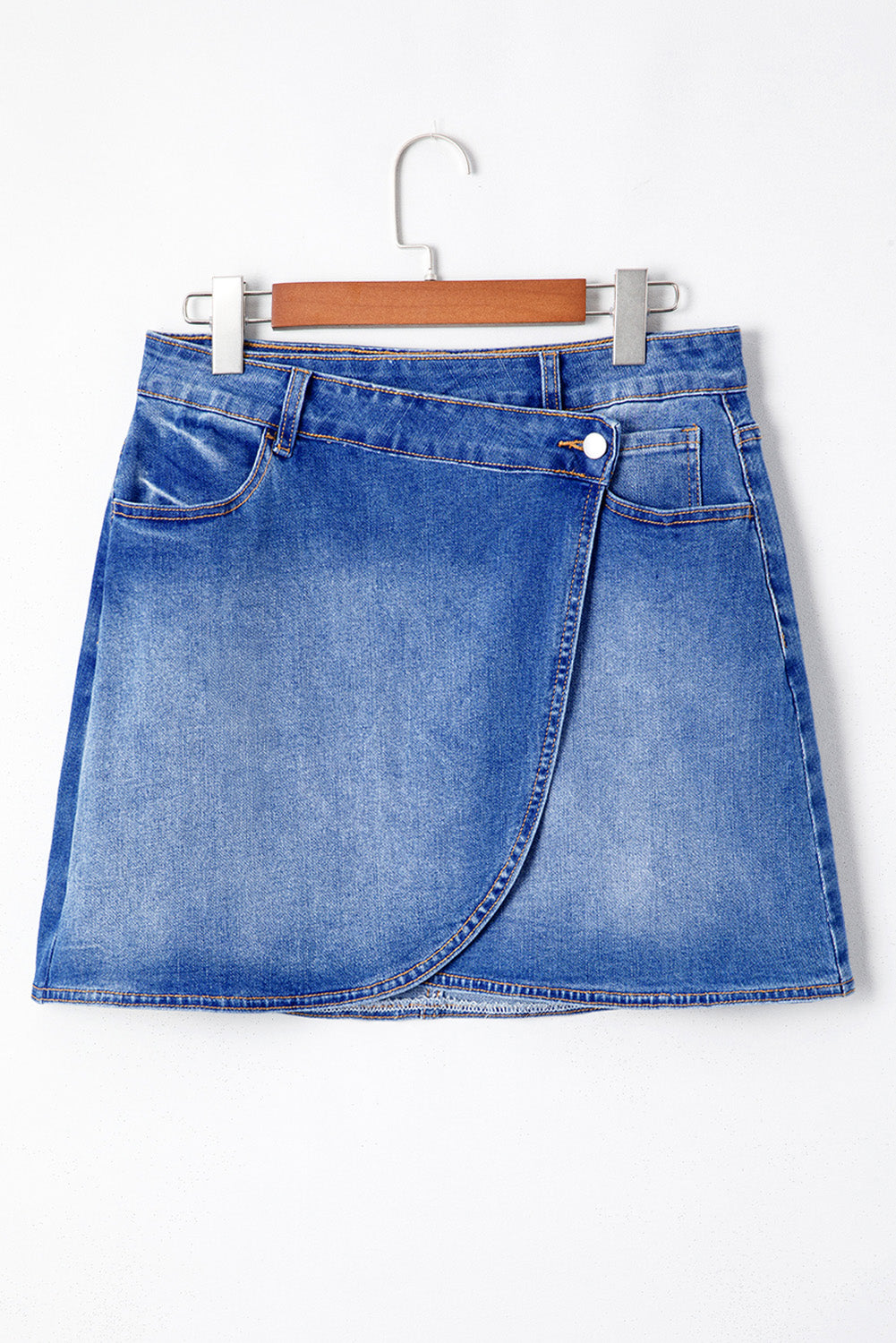 Ashleigh Blue Wrapped Crossed Waist Denim Mini Skirt - The Fair Lady Shop