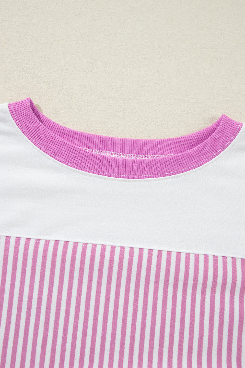 Phalaenopsis Striped Patchwork Oversized Tee - The Fair Lady Shop