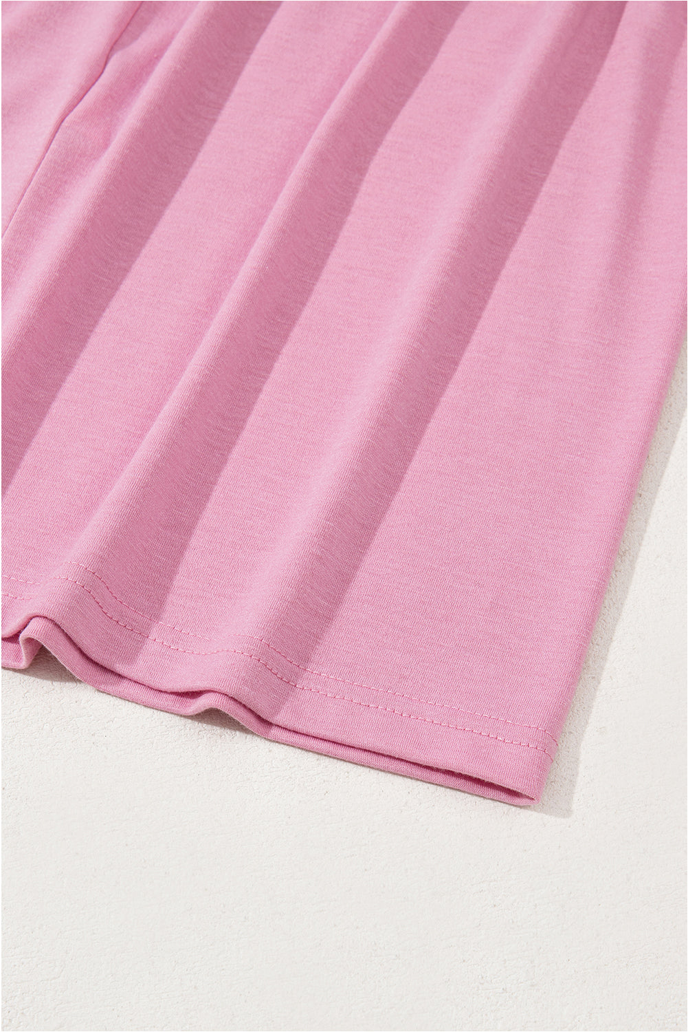 Pink Solid Color Short Sleeve High Waist Pocketed Midi Dress - The Fair Lady Shop