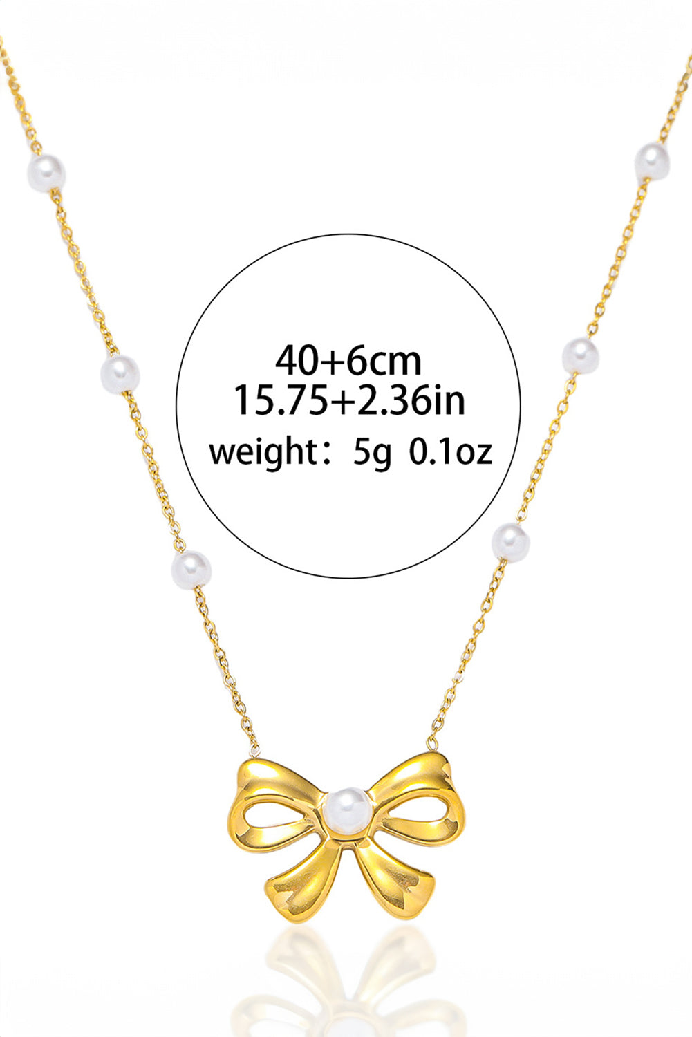 Gold Pearl Bowknot Elegant Necklace - The Fair Lady Shop
