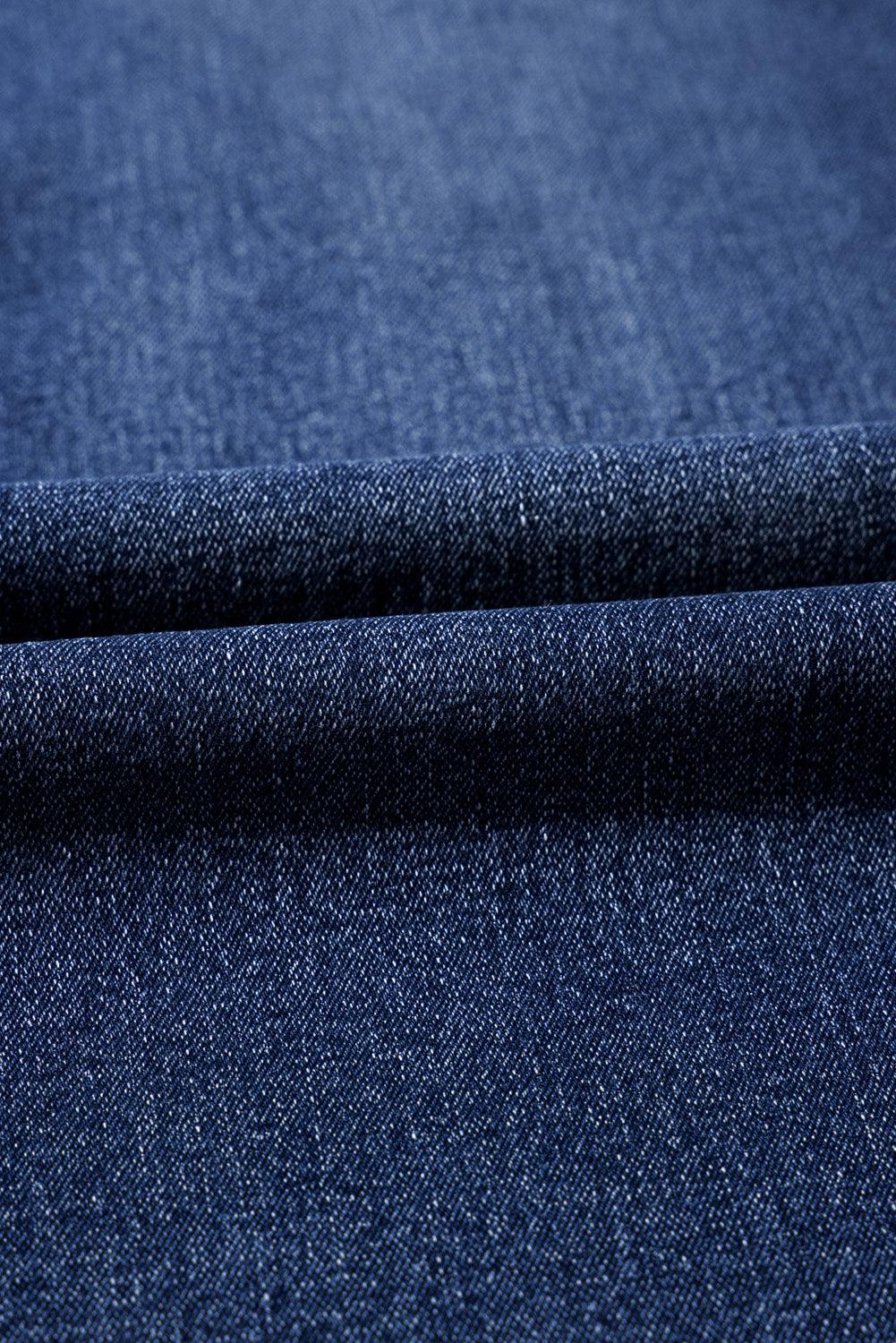 Sail Blue Wide Leg Pocketed High Waist Jeans - The Fair Lady Shop