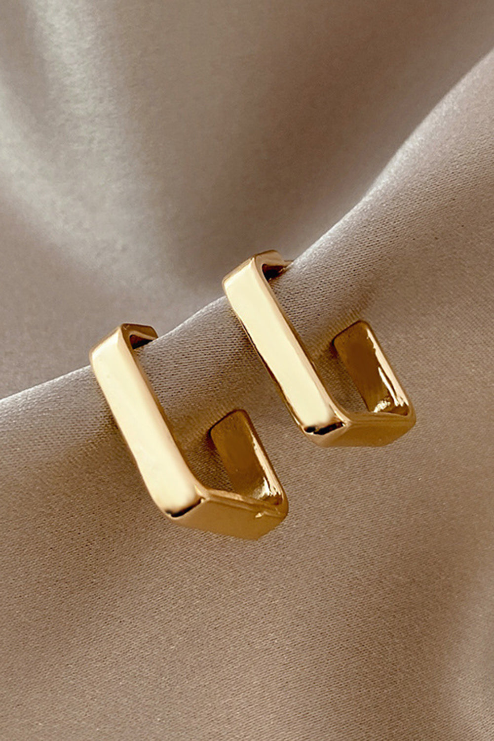 Gold Square Hook Plated Alloy Stud Earrings - The Fair Lady Shop