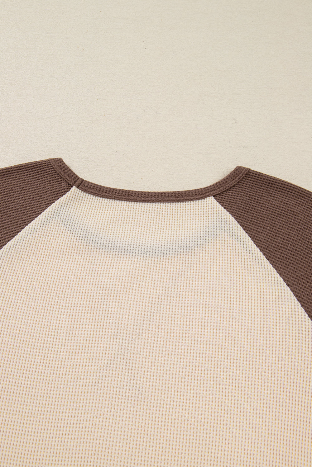 Brown Floral Print Patchwork Colorblock Long Sleeve Top