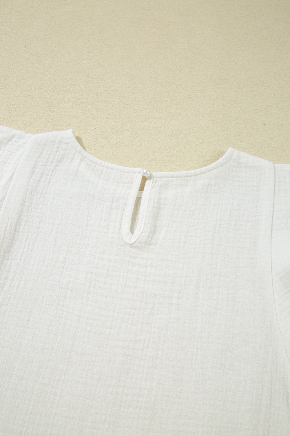 White Crinkled Layered Ruffled Flutter Sleeve Blouse - The Fair Lady Shop