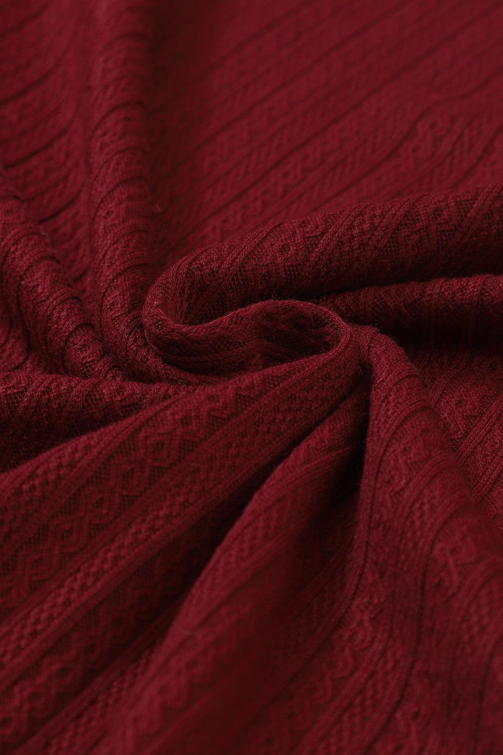 Ruby Solid Color Textured Lantern Sleeve Top - The Fair Lady Shop
