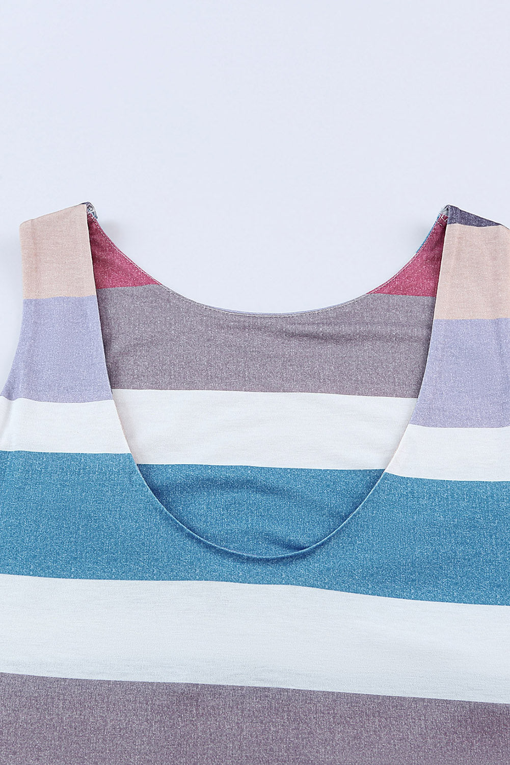 Multicolor Stripe Print Slit Tank Maxi Dress - The Fair Lady Shop