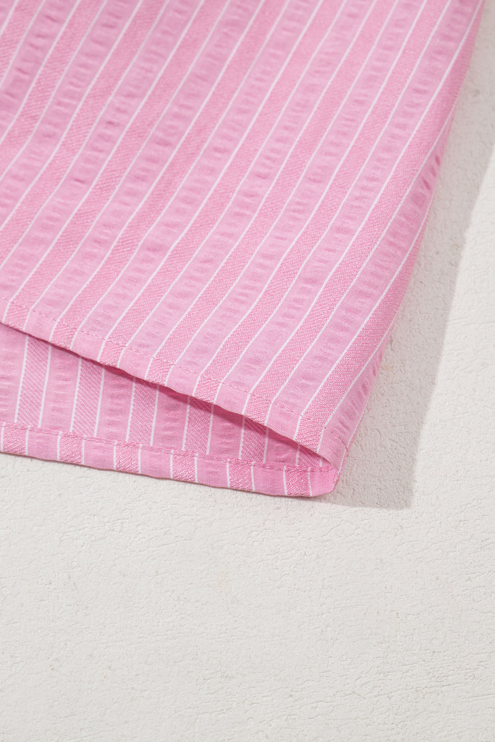 Pink Striped V Neck Puff Sleeve Frill Tiered Maxi Dress - The Fair Lady Shop