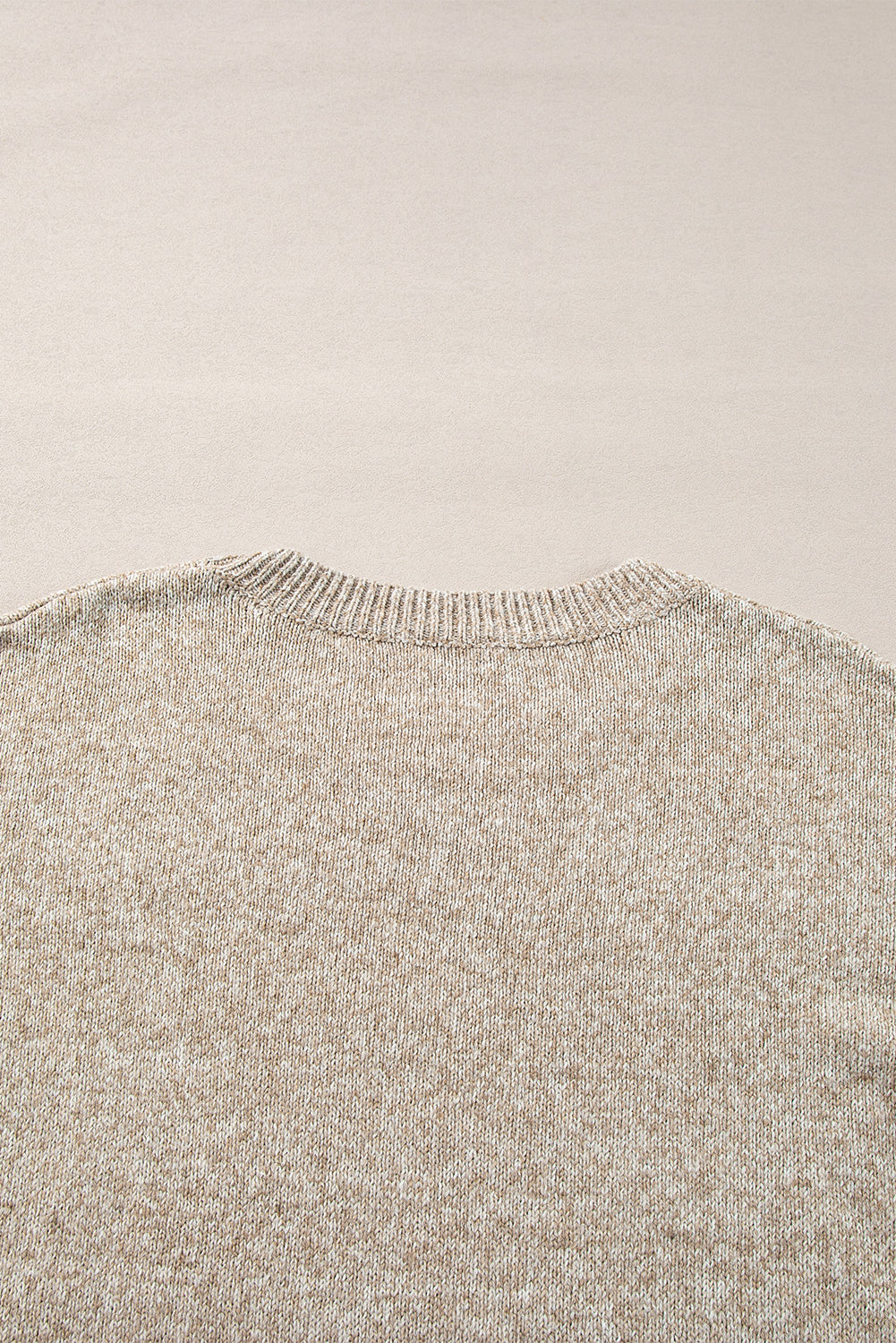 Khaki Star Pattern Drop Shoulder Knit Sweater - The Fair Lady Shop